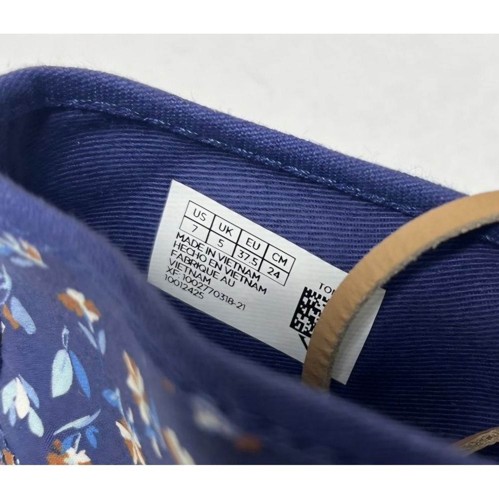 TOMS Floral Print High-Top Sneakers Blue‎ Size 7 Ortholite New - Picture 5 of 8